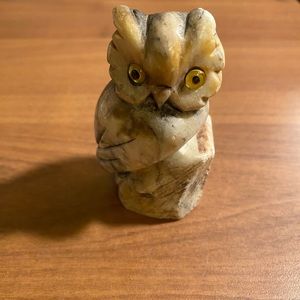 Vintage Napcoware Carved Stone Owl